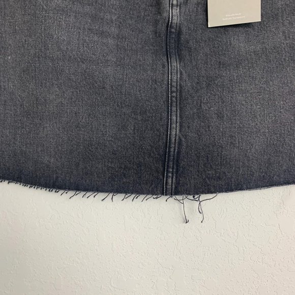 Everlane Washed Black Mini Skirt Raw Cut Hem - Picture 3 of 7